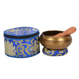 Meditation Tibetan Singing Bowl with Special Etching and protective pouch-GOLDBAJ -2-(Medium)