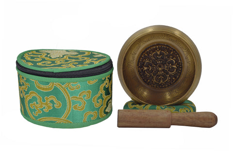 Meditation Tibetan Singing Bowl with Special Itching and protective pouch