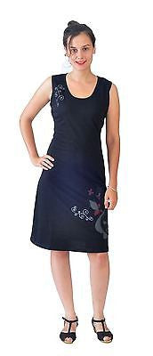Ladies Sleeveless Evening Dress With Floral Embroidery. - TATTOPANI