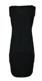 Ladies Black Sleeveless Mini Chinlon Dress. - TATTOPANI