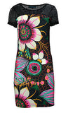 Short Sleeved Dress With Flower Pattern Print. - craze-trade-limited