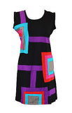 Sleeveless Dress With Square Patch Design. - craze-trade-limited
