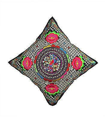 Cushion Cover with floral embroidery 45cm x 45cm -BERMONI- CH-CUS-W-ZZ-13 - craze-trade-limited