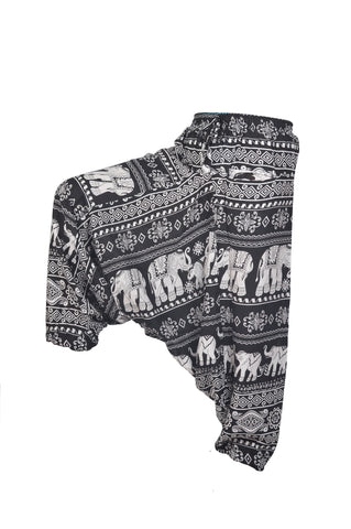 Elephant Printed Smocked Waist Women Summer Baggy Trousers. - craze-trade-limited
