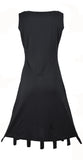 Zip Closure Black Sleeveless Dress. - craze-trade-limited