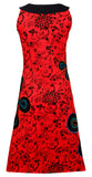 Side Flower Patches & Floral Pattern Sleeveless Dress. - craze-trade-limited
