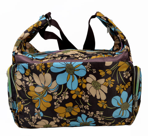 Multicolored Shoulder Bag with Colorful Floral Pattern