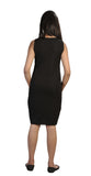 Ladies Black Sleeveless Mini Chinlon Dress. - TATTOPANI
