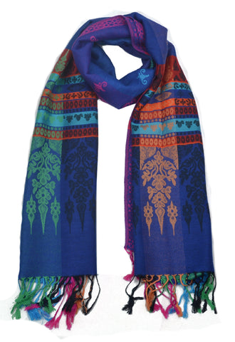 Unisex Multicolored Scarve or Shawl with Tribal Pattern - craze-trade-limited