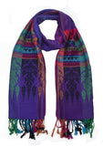 Unisex Multicolored Scarve or Shawl with Tribal Pattern - craze-trade-limited