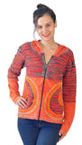 Razor Cut Design Orange Cotton Cardigan - craze-trade-limited