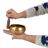 Meditation Tibetan Singing Bowl with Special Etching and protective pouch-GOLDBAJ-1-(Small)