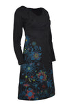 womens-long-sleeve-dress-with-all-over-print-and-floral-embroidery(No Exchange/ No Refund)