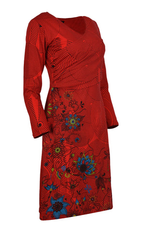 womens-long-sleeve-dress-with-all-over-print-and-floral-embroidery
