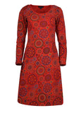 Copy of womens-long-sleeve-dress-with-all-over-mandala-print-evening-dress