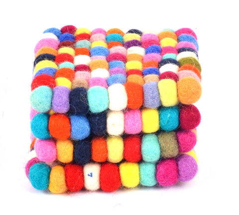 Felt Ball Coaster-Colorful, Soft And Warm (SW-FELT-101MLTP4) - craze-trade-limited