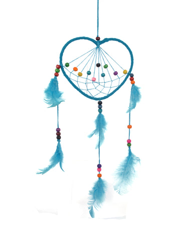 Handmade Heart Shape Dream Catcher Net With feathers & Bells - craze-trade-limited