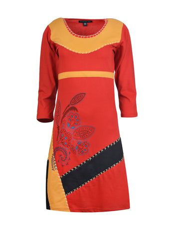 Red long sleeve dress