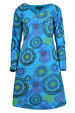 sleeve womens blue dress