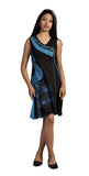 V-Neck Patch Dress with Print-Cornflower(No refund / No Exchange) - craze-trade-limited