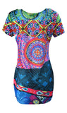 Colorful Mandala Print Mini Dress. - craze-trade-limited