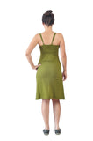 Ladies Summer Sleeveless Strap Dress with Flower Embroidery