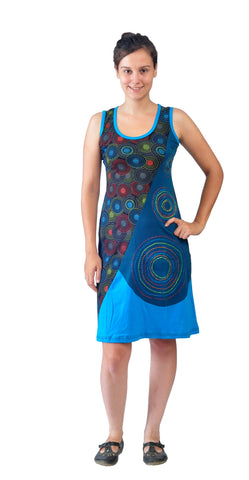 womens-sleeveless-dress-with-colorful-circular-dotted-embroidery