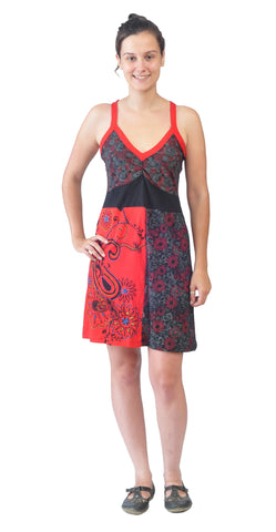 Strap Dress With Embroidery & Patch Design. - craze-trade-limited