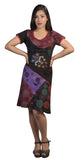 Colorful Embroidery & Patch Short Sleeve Dress. - craze-trade-limited