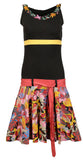 Ladies Sleeveless Dress With Colorful Flower Pattern Print