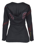 Ladies Black Slim Fit Long Sleeve Sinker Jacket with Dotted Spiral Embroidery