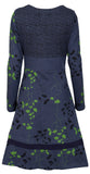 Long Sleeved Dress With Leaf Pattern Print. - Tattopani Fashion ( Craze Trade Limited)