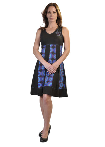 Summer V-Neck Dress With Bubble Print and Embroidery. - craze-trade-limited