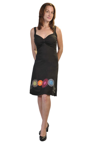 Sleeveless Evening Sun Dress With Colorful Embroidery. - craze-trade-limited