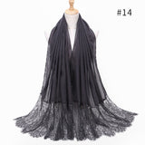 2020 NEW women lace cotton solid color muslim head scarf shawls and wraps pashmina bandana female foulard ladies hijab stores