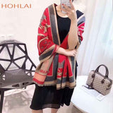 Luxury brand Winter New Carriage Scarf Warm Shawl Thicken Tassels Horse cashmere-like fashion show poncho cape womens pashmina