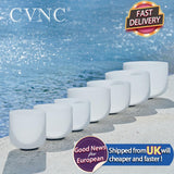 CVNC 6"-12" set of  7PCS Note CDEFGAB  Chakra  Frosted Quartz Crystal Singing Bowls