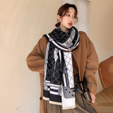 Luxury Women Cashmere Scarf Winter Pashmina Warm Shawls and Wraps Lady Print Thick Blanket Neck Scarves Bufanda