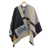 2016 new Brand Women Poncho Monogramed Blanket Poncho Cashmere Wool Personalized initials Scarf plaid poncho cape winter poncho