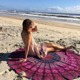 Round Beach Cover Up Pareo Bikini Boho Hippie Summer Dress wraps Swimwear Bathing Suit - craze-trade-limited