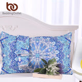 BeddingOutlet 1 Piece Bohemian Floral Paisley Pattern Pillowcase Blue India Hippie Themed Pillow Cover Microfiber Pillow Case - craze-trade-limited
