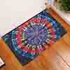 homing in front of door floor hallway carpets light flannel hippie Indian mandala colorful geometric flower mats home decor rugs