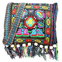 Thai Embroidered Handbag Hill Tribe Totes Messenger Tassels Bag Boho Hippie  Handbag