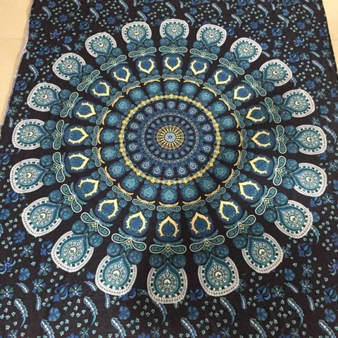 Bohemian Rectangle Hippie Tapestry Beach Throw Roundie Towel Yoga Mat - craze-trade-limited