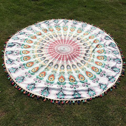 Tassel Hippie Tapestry Round Beach Picnic Throw Yoga Mat Towel Blanket jacquard tablecloth Mandala Serviette De Plage Home Decor - craze-trade-limited