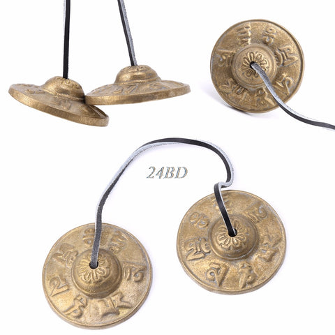 Handcrafted Tibetan Meditation Tingsha Cymbal Bell with Buddhist Lucky Symbols A20