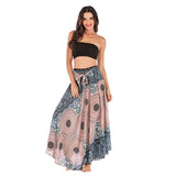 Womail Women skirt Summer Long Hippie Bohemian Gypsy Boho Flowers Elastic Waist Floral Halter Skirt Casual  2020  f9