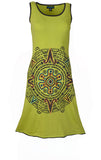 Front Mandala Embroidery Sleeveless Dress. - TATTOPANI